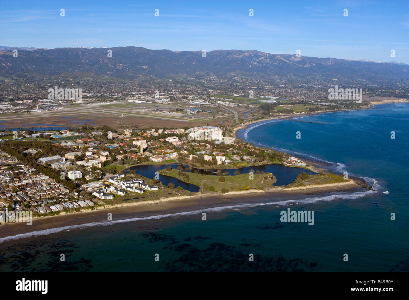aerial University of California Santa Barbara, CA UCSB Stock Photo