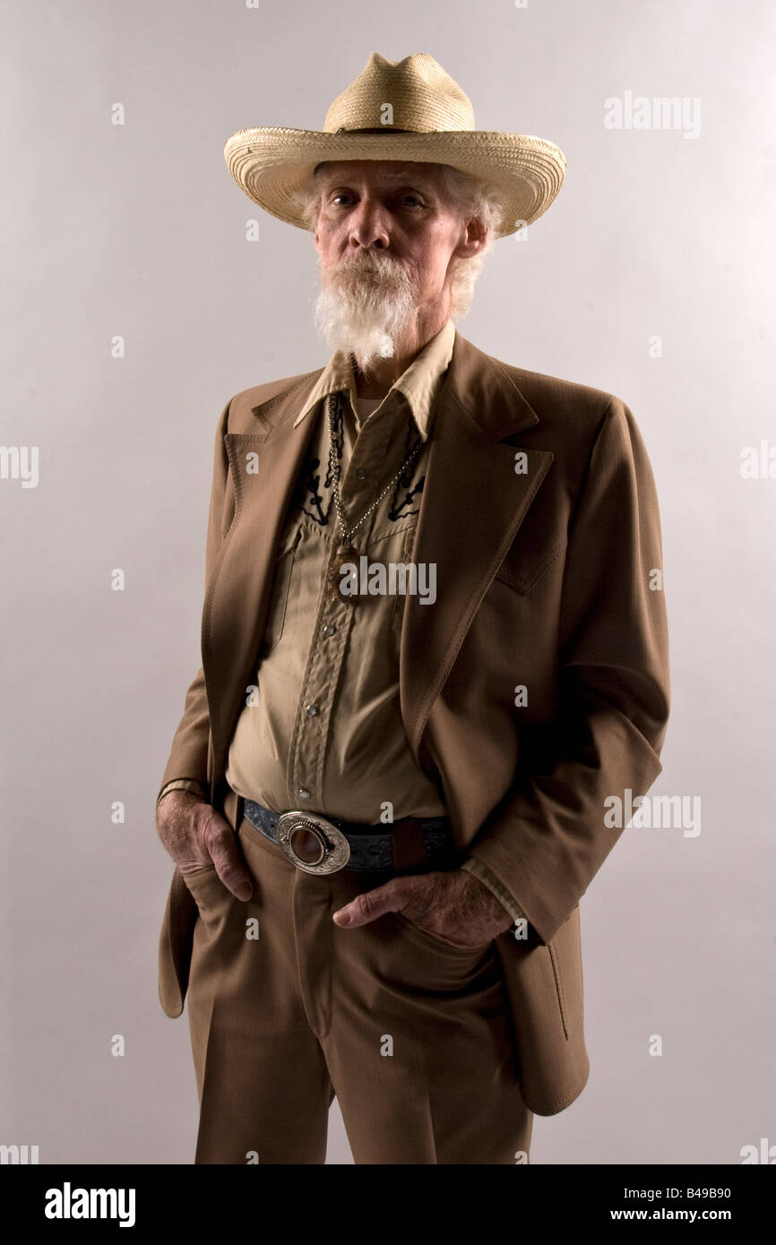 a 79 year old ex actor cancer survivor cowboy Stock Photo