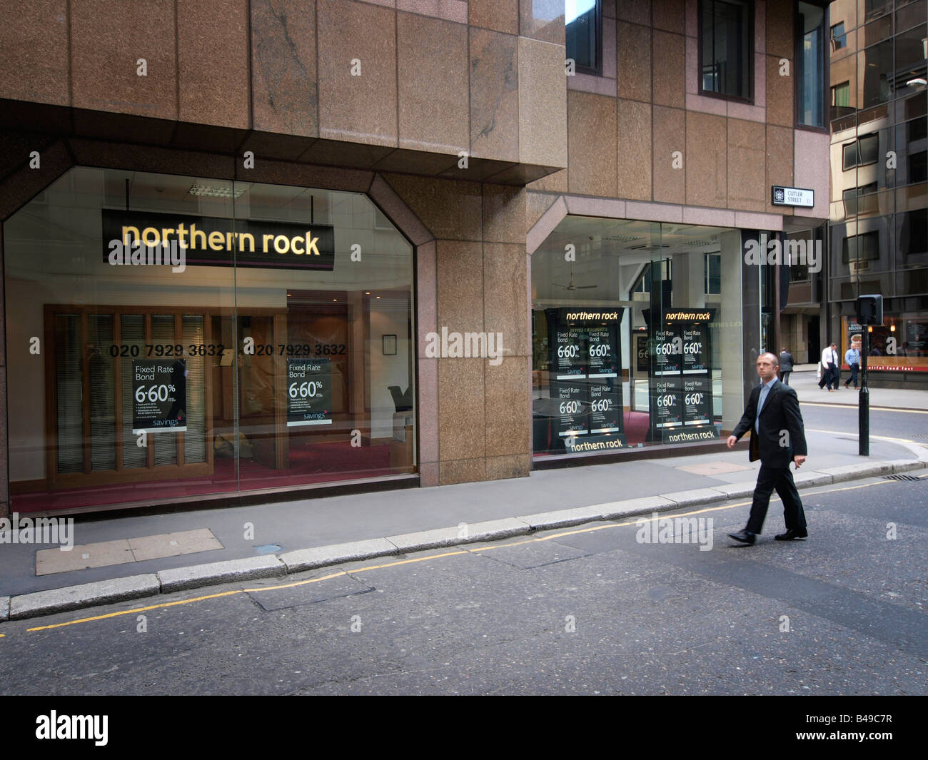 Northern Rock bank branch Cutler Street London UK Stock Photo