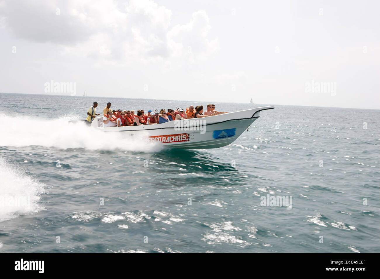 tour speed boat in the Dominican Republic Stock Photo - Alamy