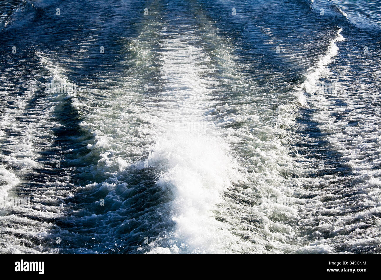 Wake from a boat Stock Photo