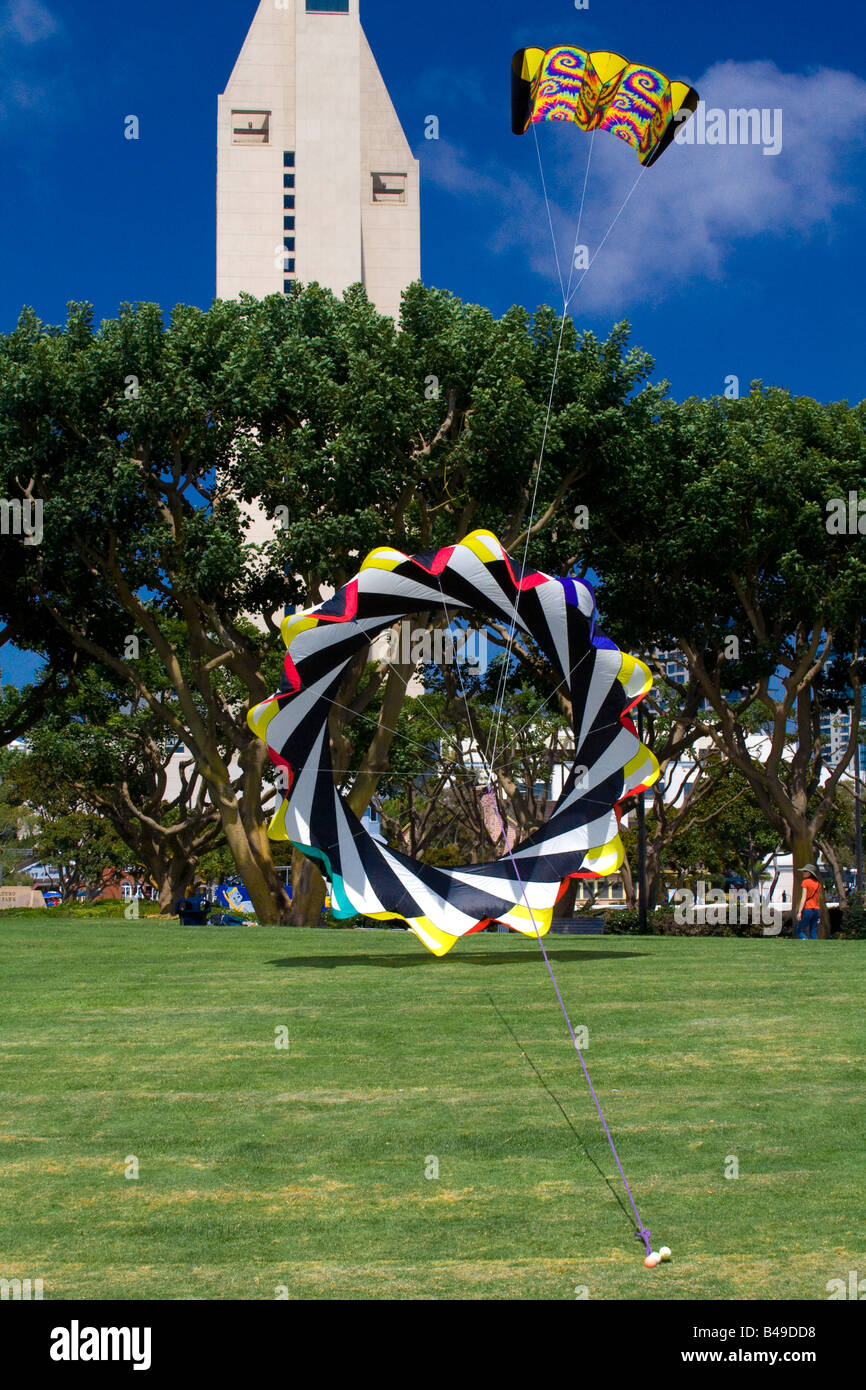 Kite Flying Embarcadero Marina Park San Diego California USA CA Stock