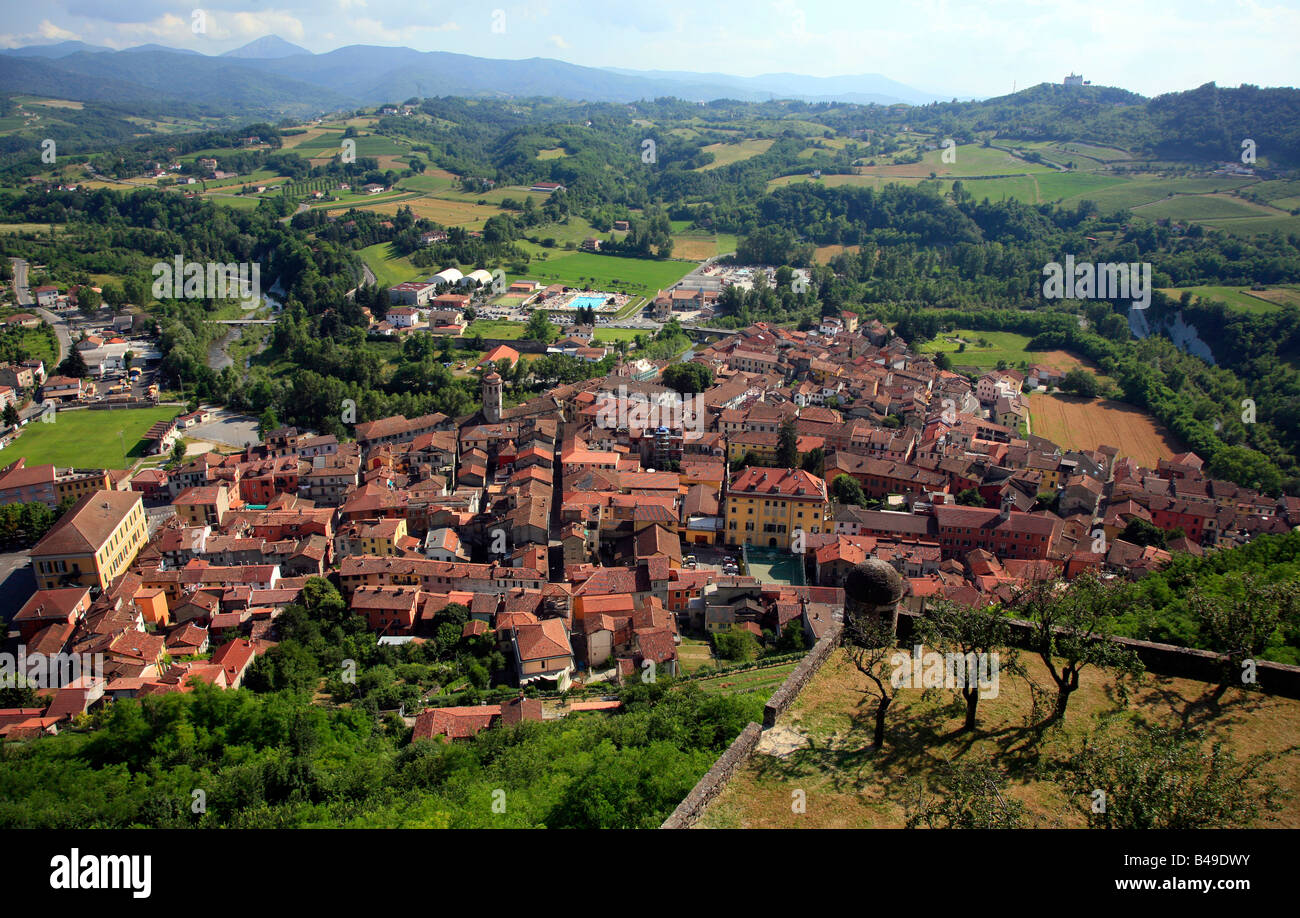 Aerial view of gavi piemonte italy, seen from military fort Stock Photo