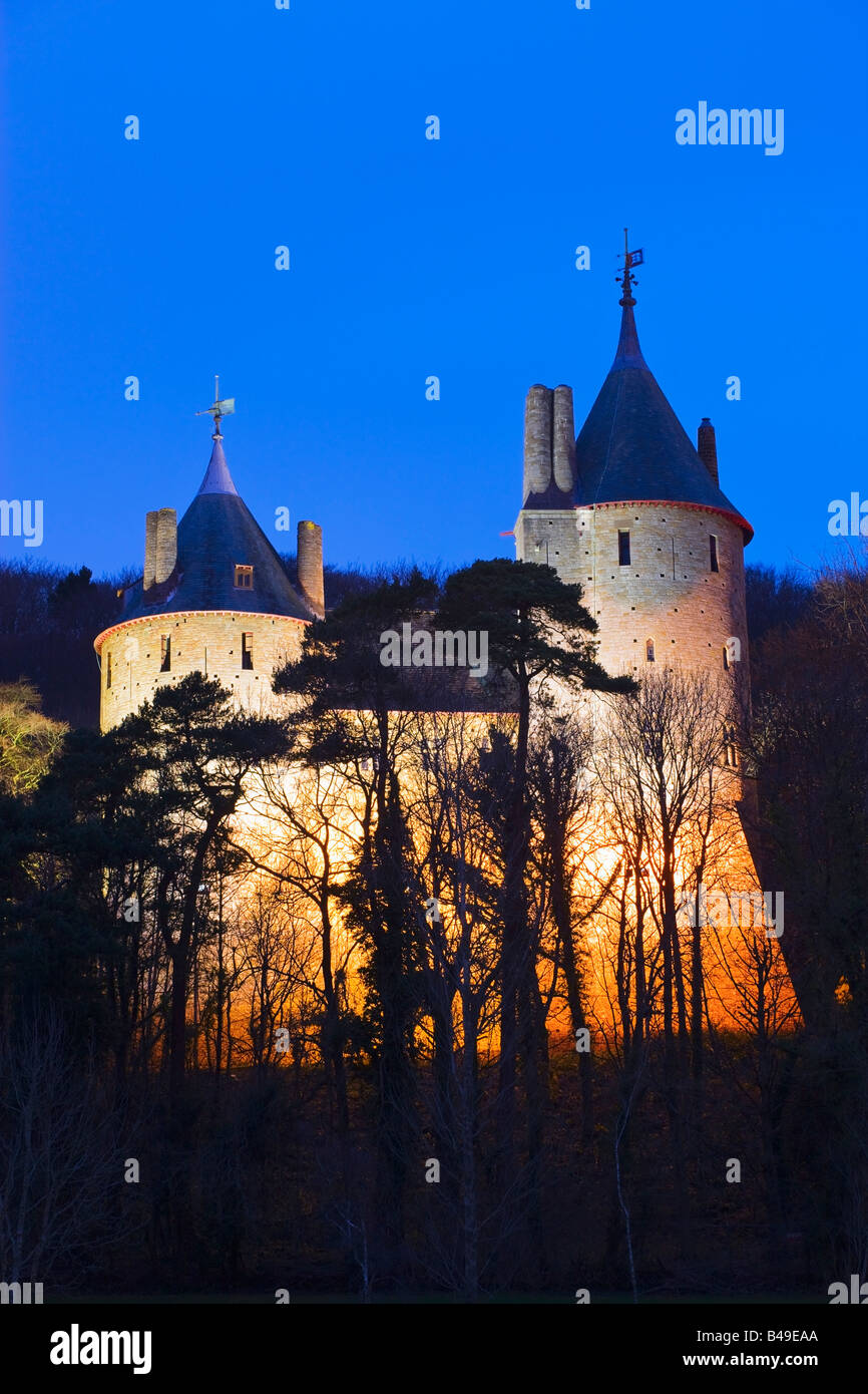 Castle Coch Tongwynlais Cardiff Wales at twilight Stock Photo