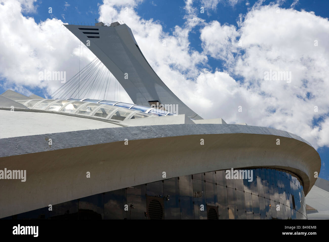 Montreal Biodome with Olympic Stadium, Montreal, Canada Stock Photo