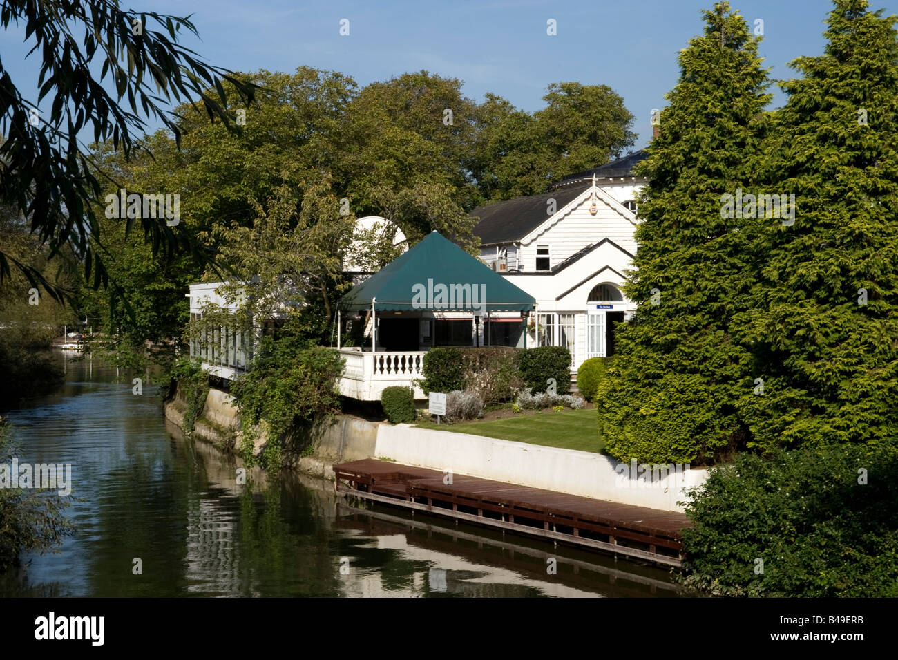 Monkey Island Hotel in Bray on a tiny island on the Thames Stock Photo