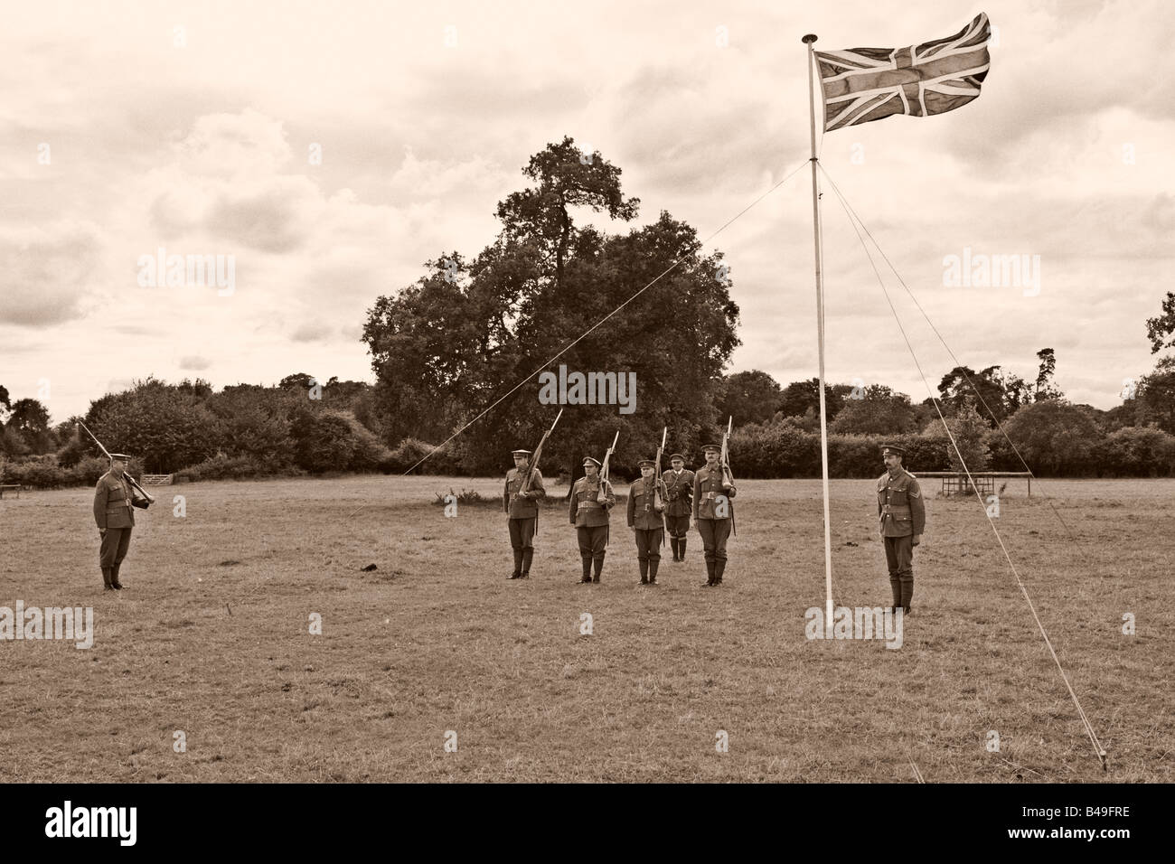 Captain of Middlesex Section at Colours Sepia Stock Photo