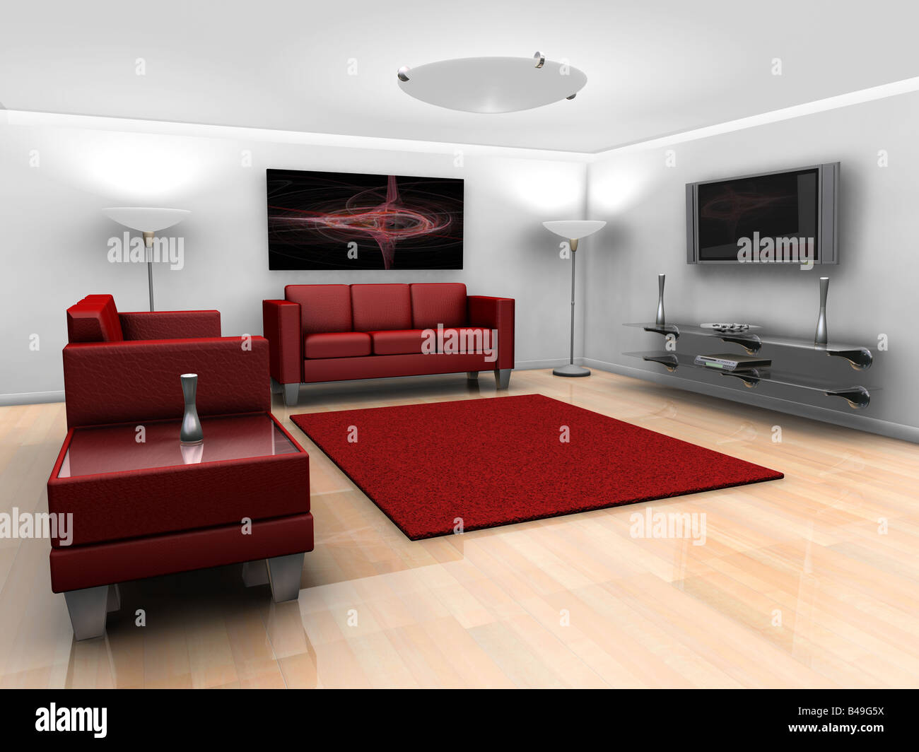3d render of contemporary room Stock Photo