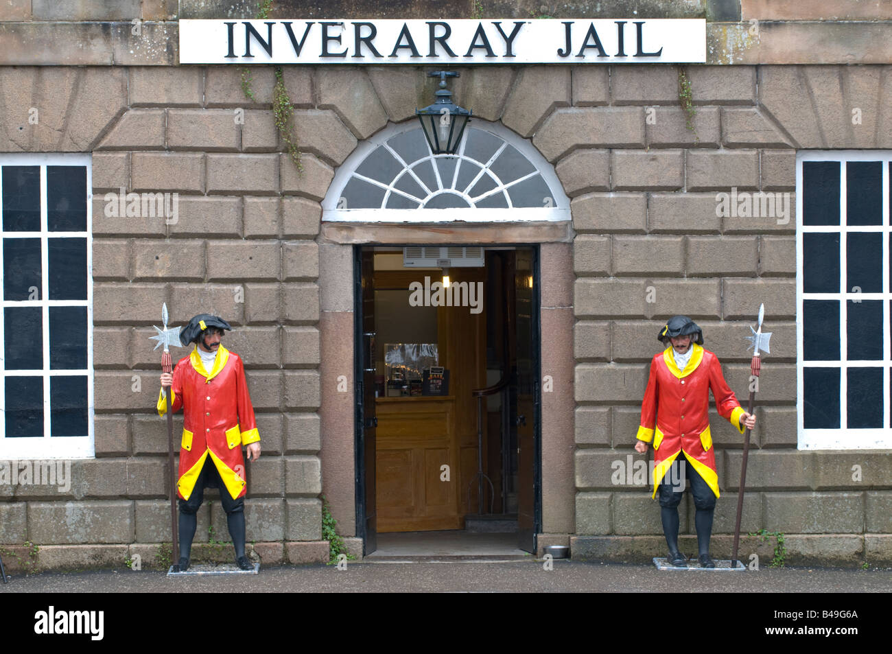 Front door of Inveraray Jail Main Street Inveraray Argyll Scotland Stock Photo