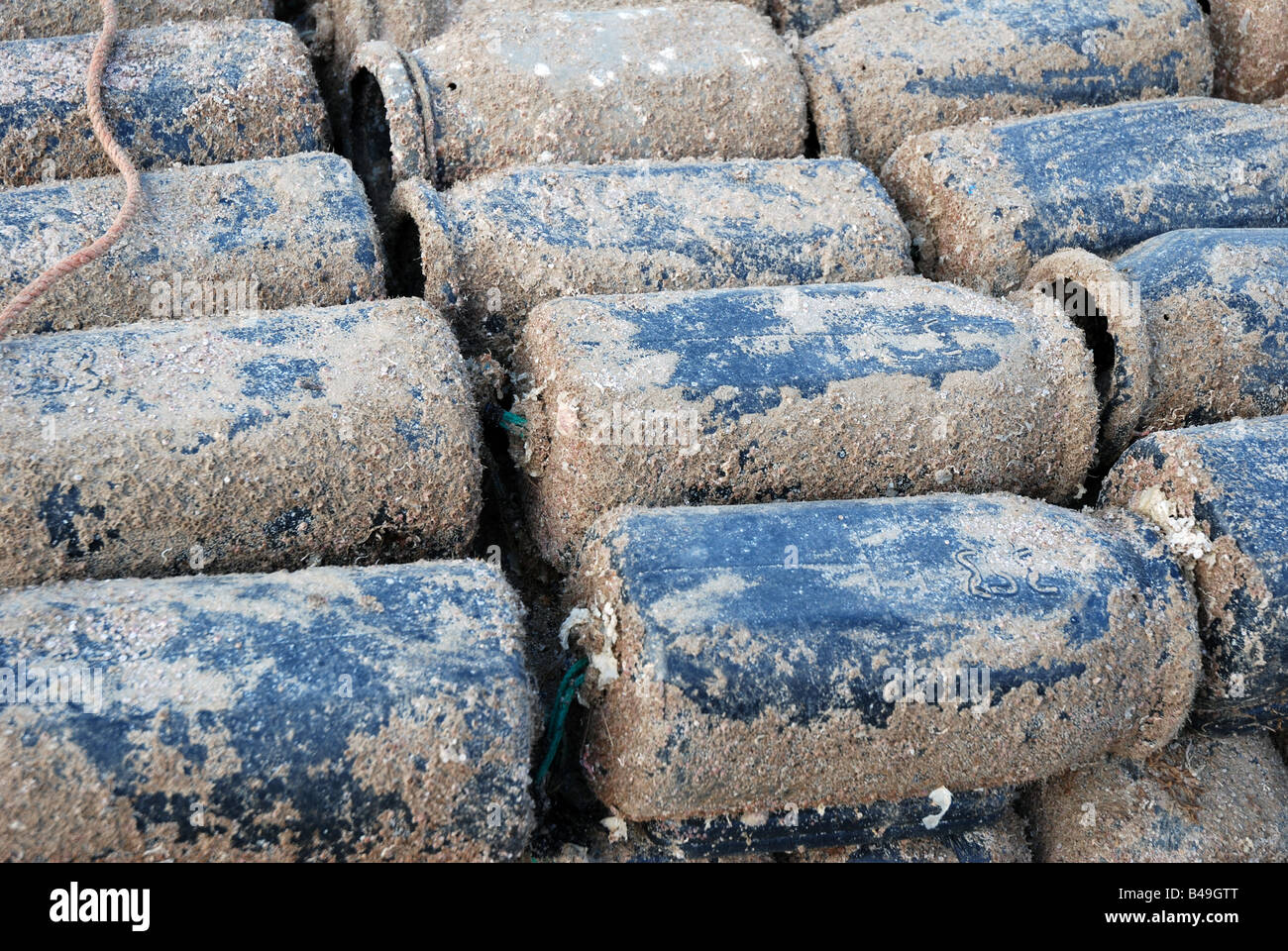 Traditional crab pots. Bankside of Rio Sequa in Tavira, East Algarve, Portugal. Stock Photo