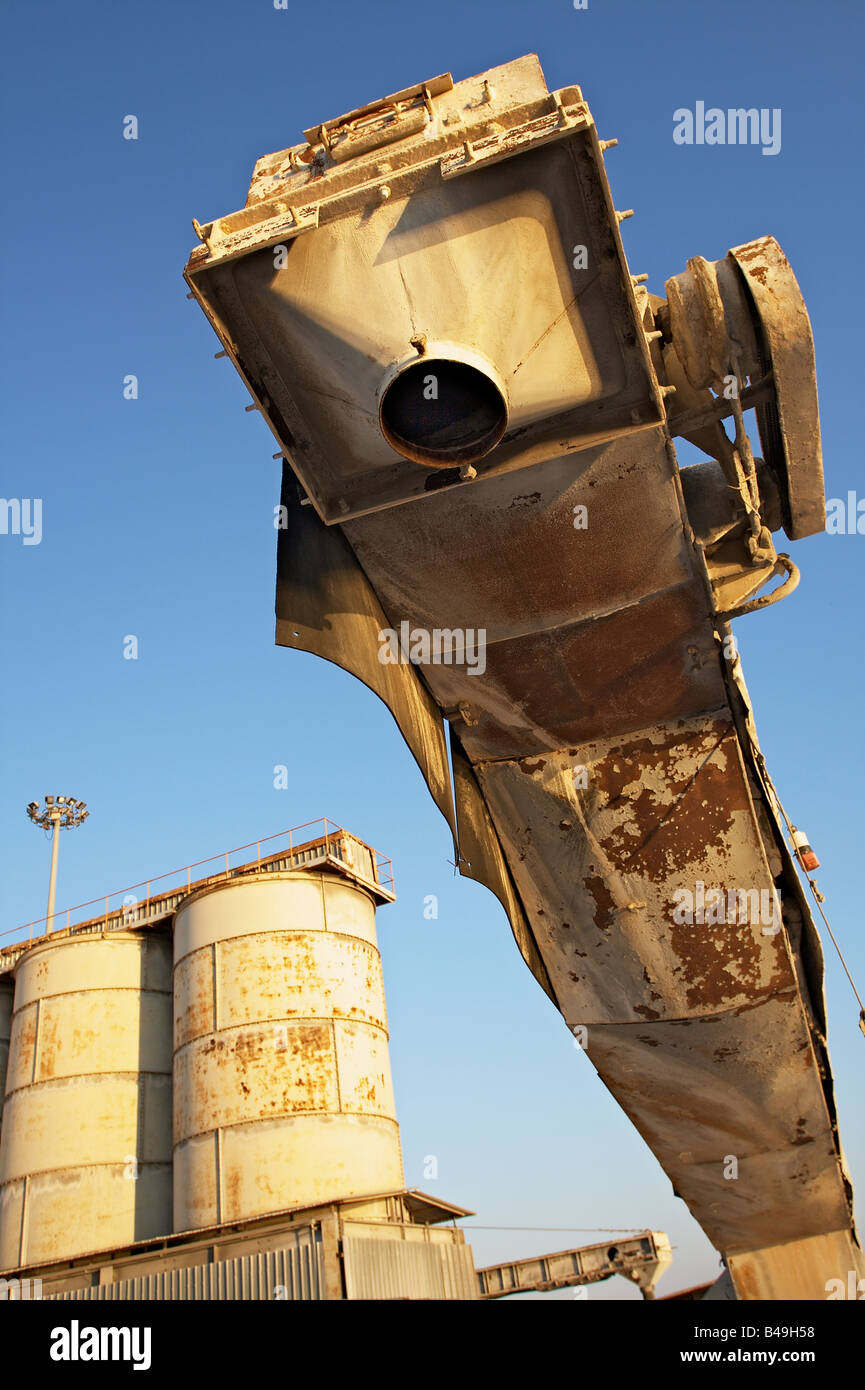 Silos in the port of Siracusa (Italy) Stock Photo