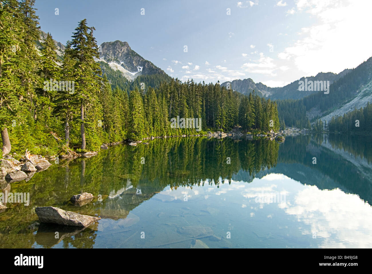 Surprise Lake near Stevens Pass Washington USA Stock Photo