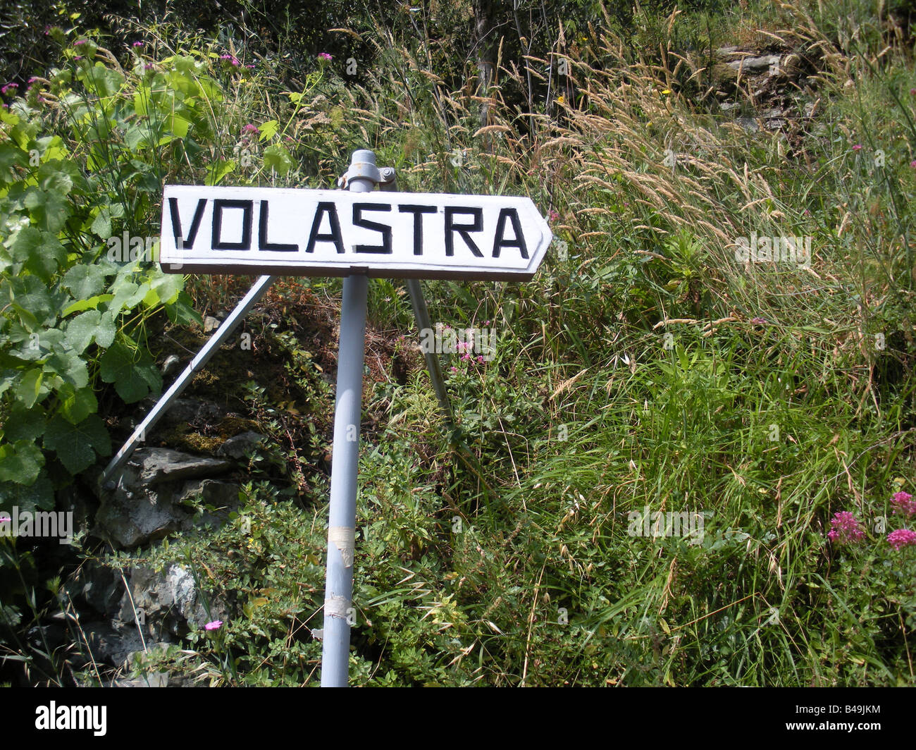 Volastra Italy sign in the Cinque Terre Stock Photo
