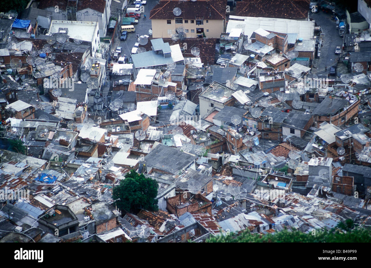 aereal view of brazilian favela Stock Photo