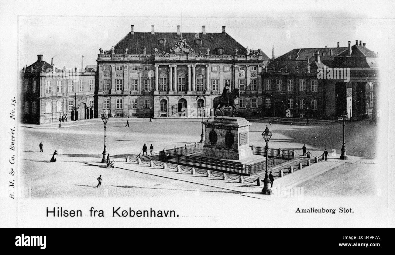 geography/travel, Denmark, Copenhagen, Amalienborg Palace, circa 1900, Stock Photo