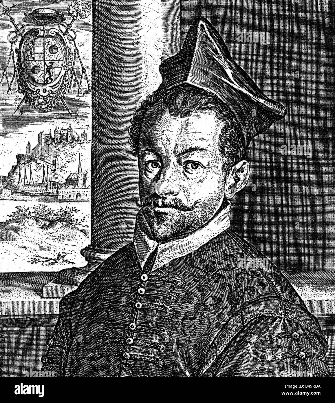 Raitenau, Wolf Dietrich von, 26.3.1559 - 16.1.1617, Austrian clergyman, Archbishop of Salzburg 20.4.1587 - 7.3.1612, portrait, engraving, circa 1600, bishop, 16th/17th century, , Artist's Copyright has not to be cleared Stock Photo
