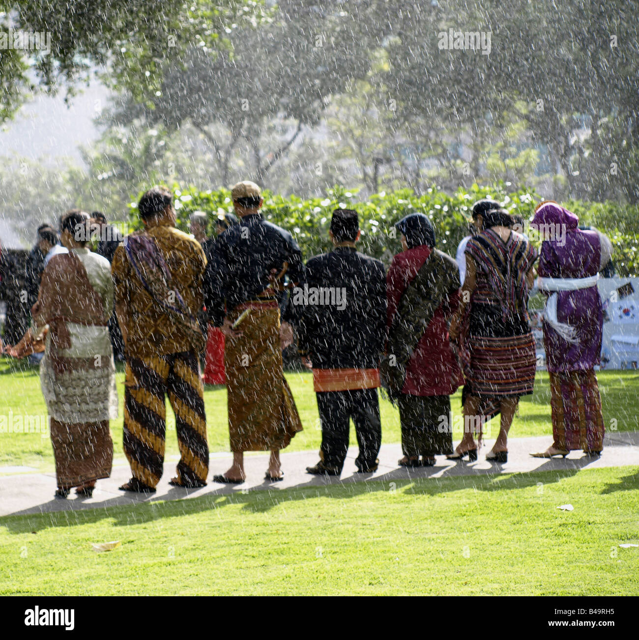 People dressed in national costumes Stock Photo