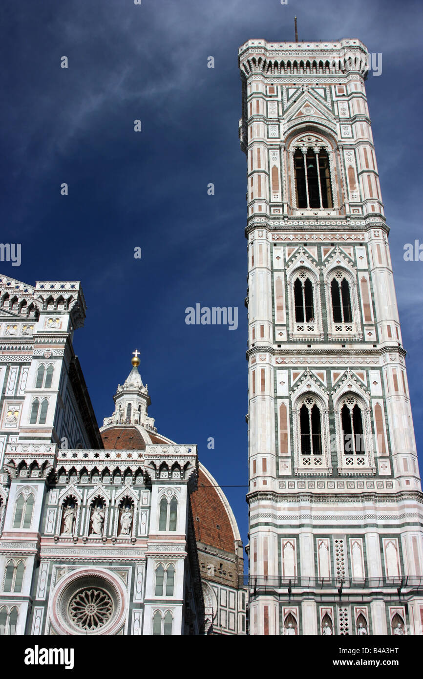 Basilica di Santa Maria del Fiore (Cathedral) and Giotto's bell tower, Florence, Italy Stock Photo