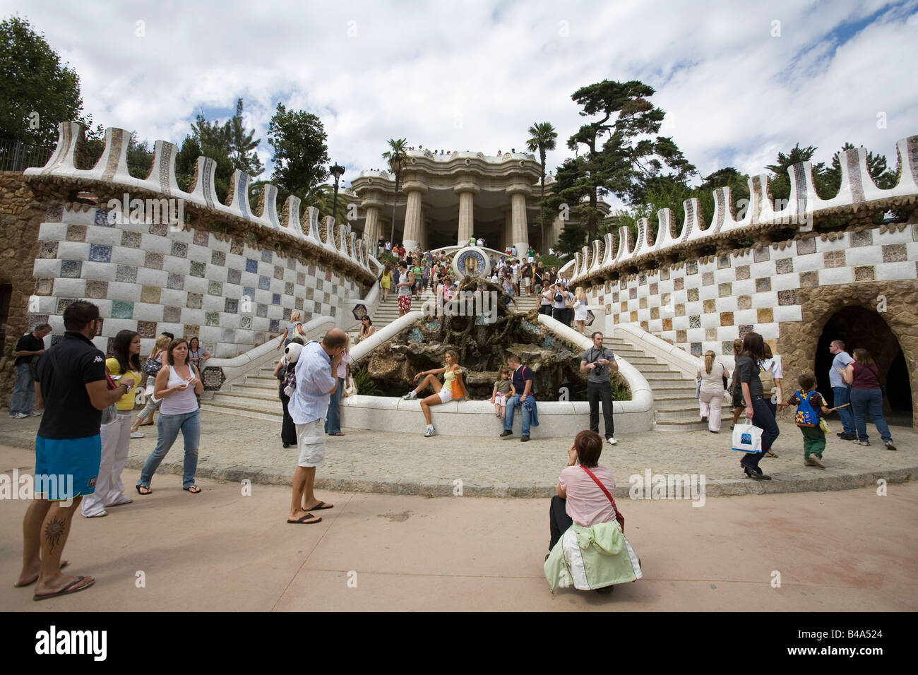 Parque Guell Barcelona Spain Stock Photo