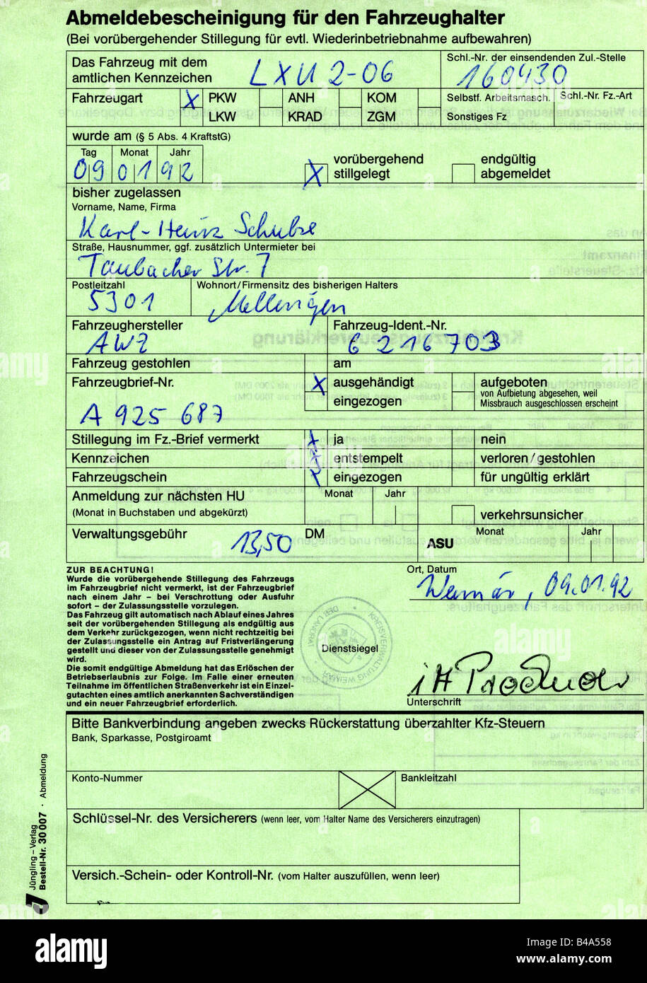 Case for German Vehicle Documents - Fahrzeugschein Hülle by Butch