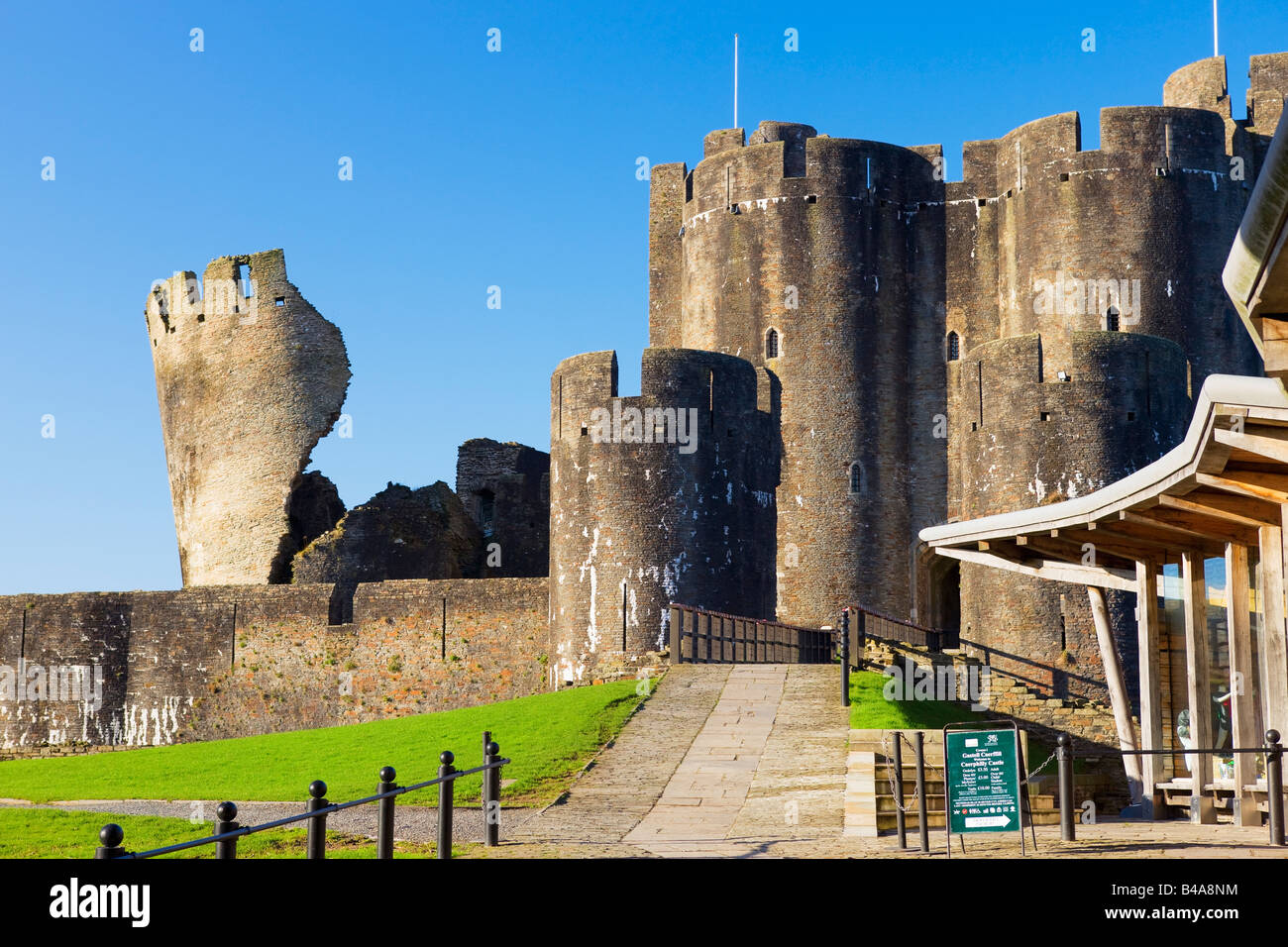 Caerphilly Castle Caerphilly Mid Glamorgan Wales Stock Photo