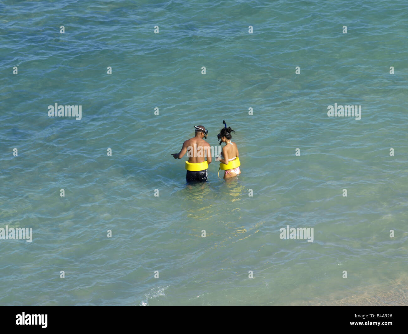 couple snorkeling in Hawaii Stock Photo Alamy