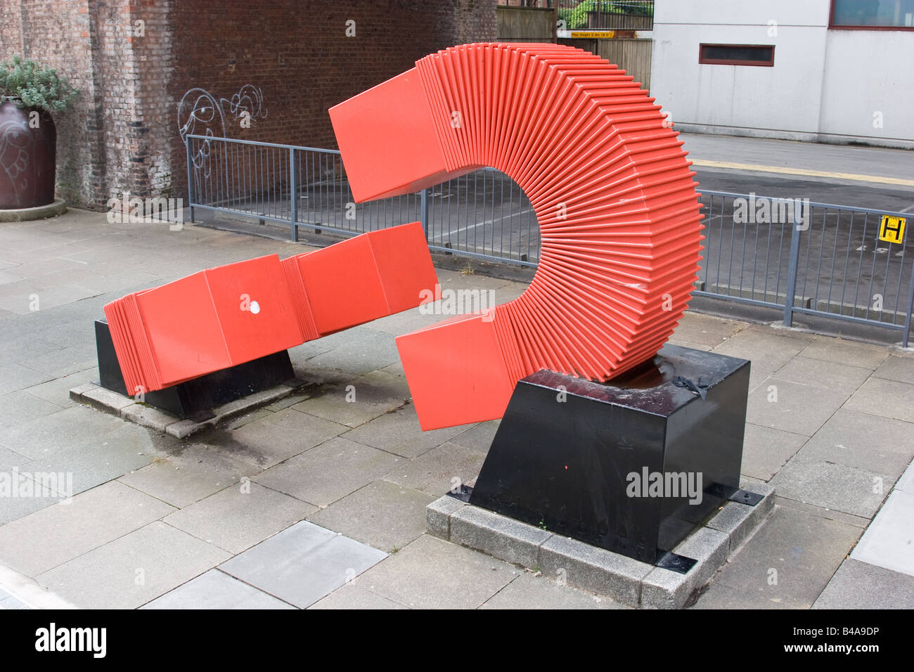 The Generation of Possibilities sculpture by Paul Lewthwaite (1999) on   Altrincham Street, University of Manchester campus, U Stock Photo