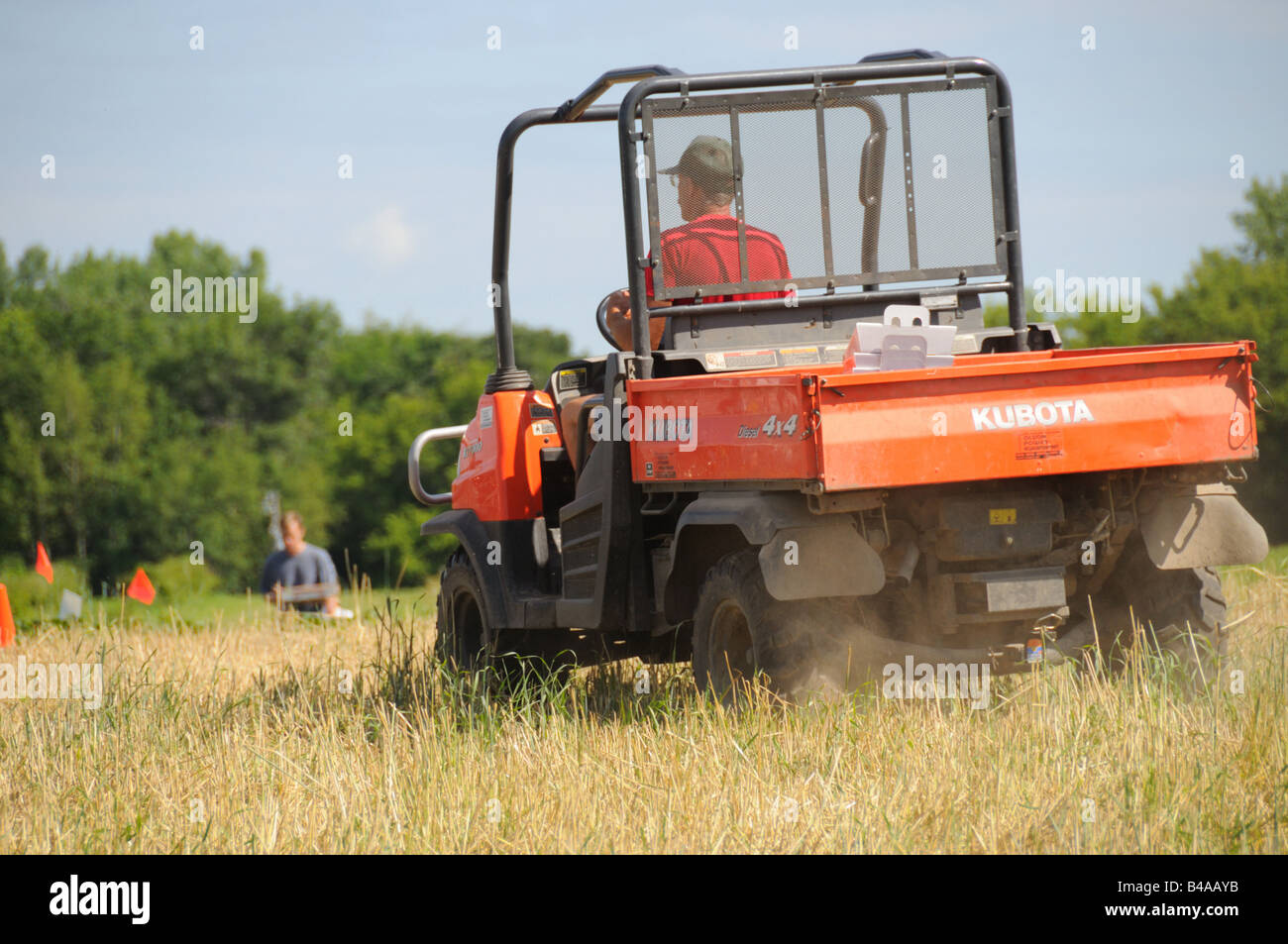 Small tractor at farm. Stock Photo