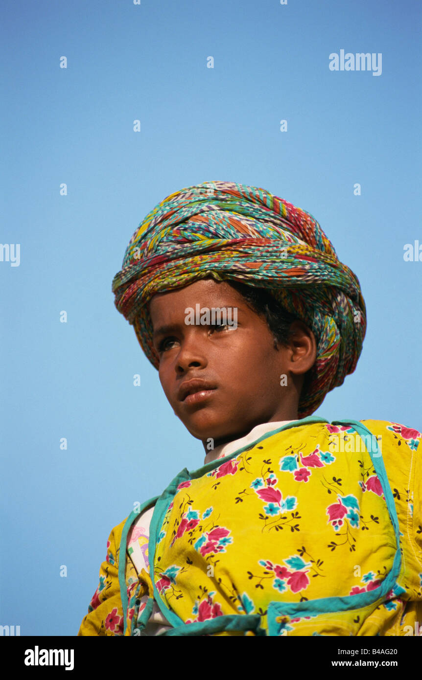 India, Jaipur, Boy In Rajasthani Costume Stock Photo Alamy