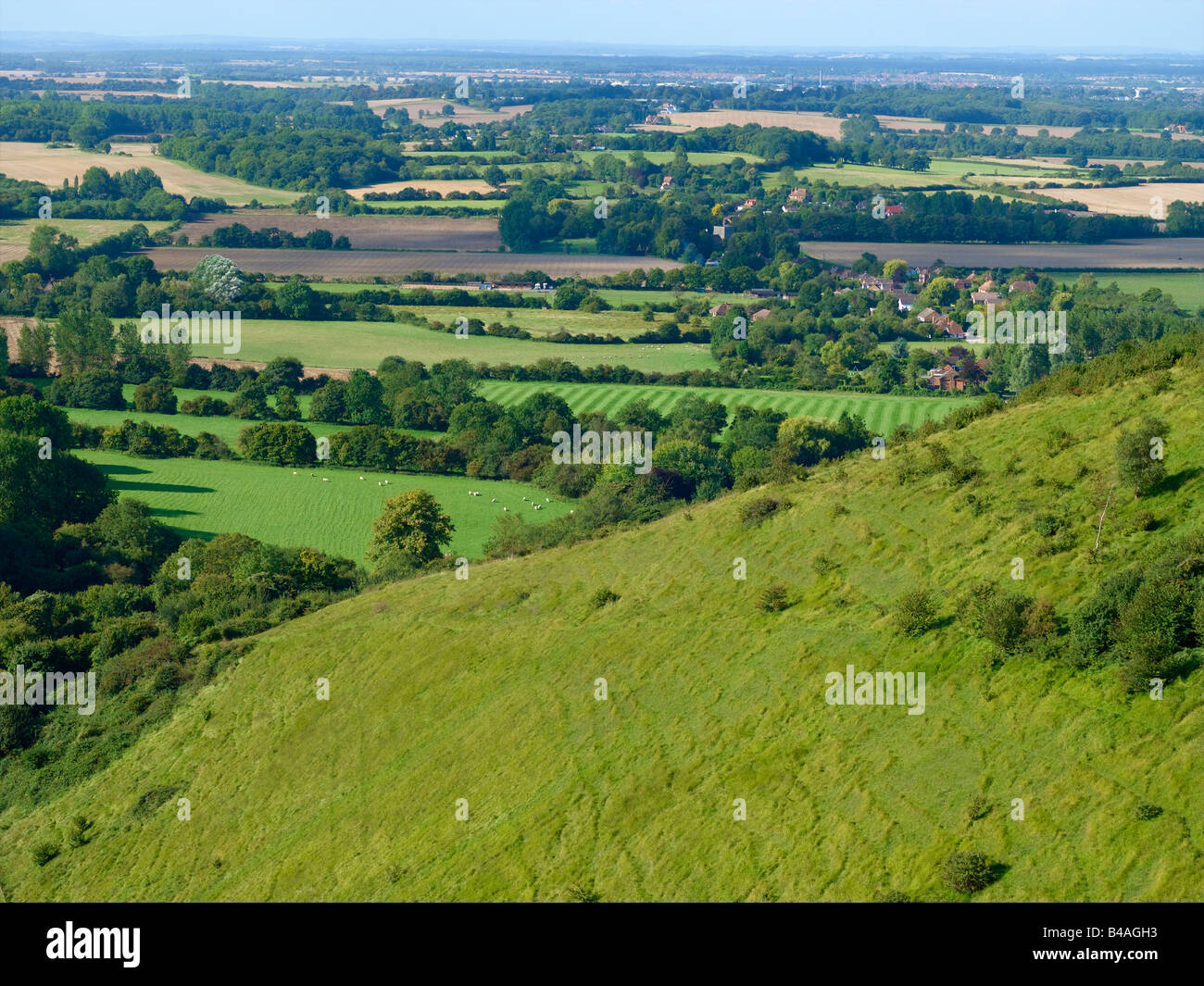 North Downs Way Looking Out Towards Ashford Kent Stock Photo - Alamy