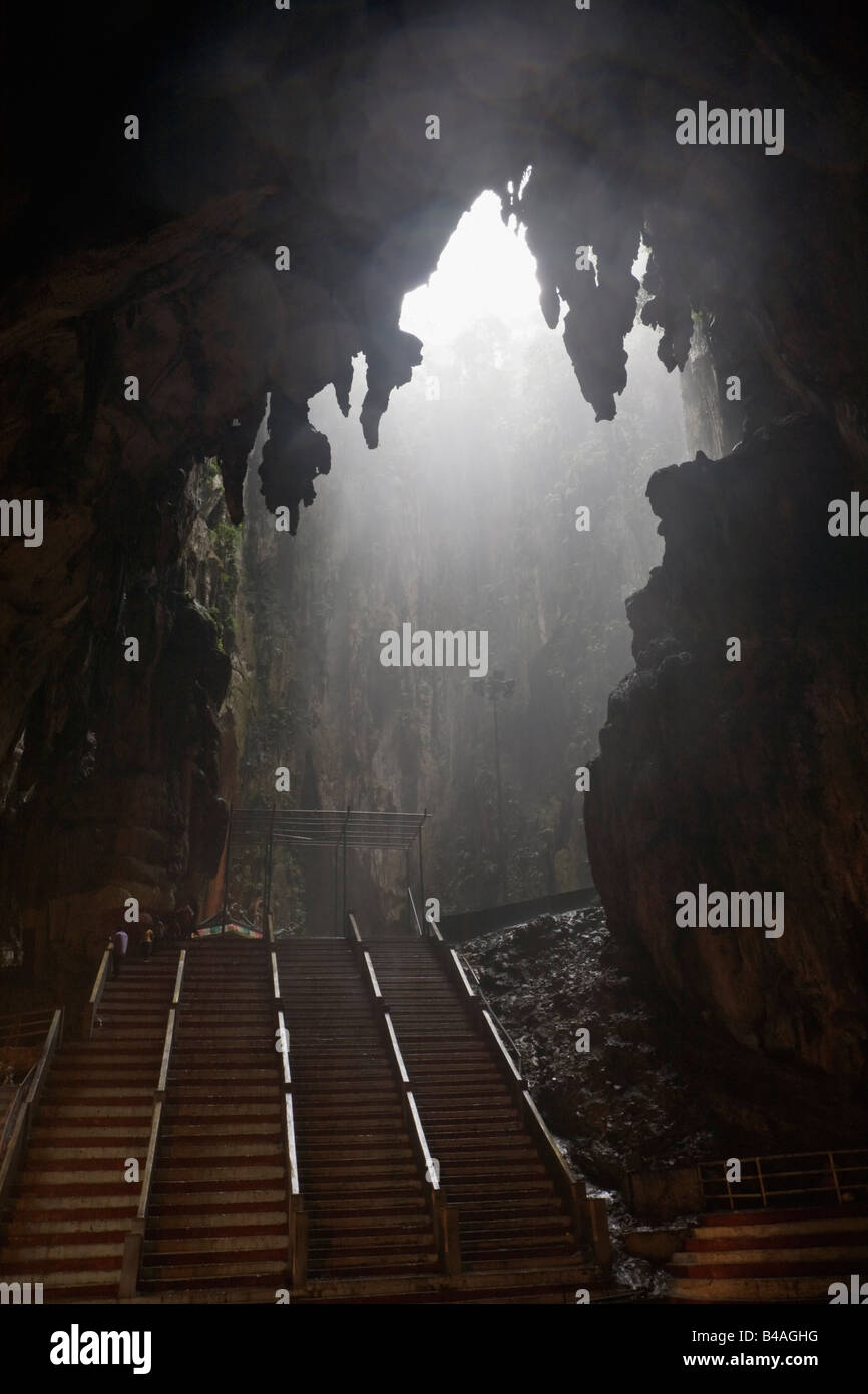 A shaft of daylight shining into Batu Caves, Kuala Lumpur, Malaysia