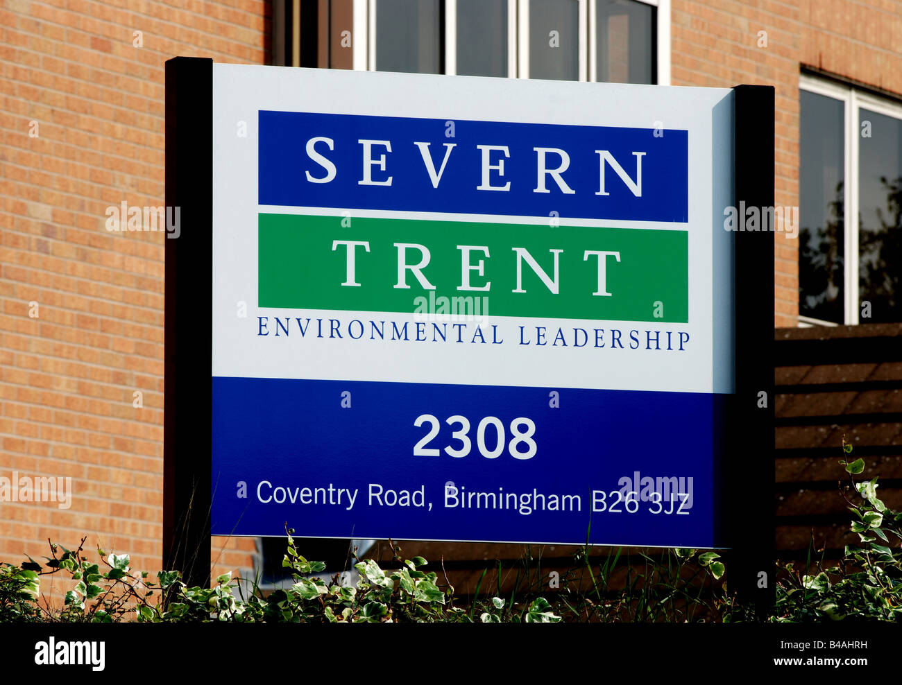 Severn Trent sign at headquarters, Sheldon, Birmingham, West Midlands, England, UK Stock Photo