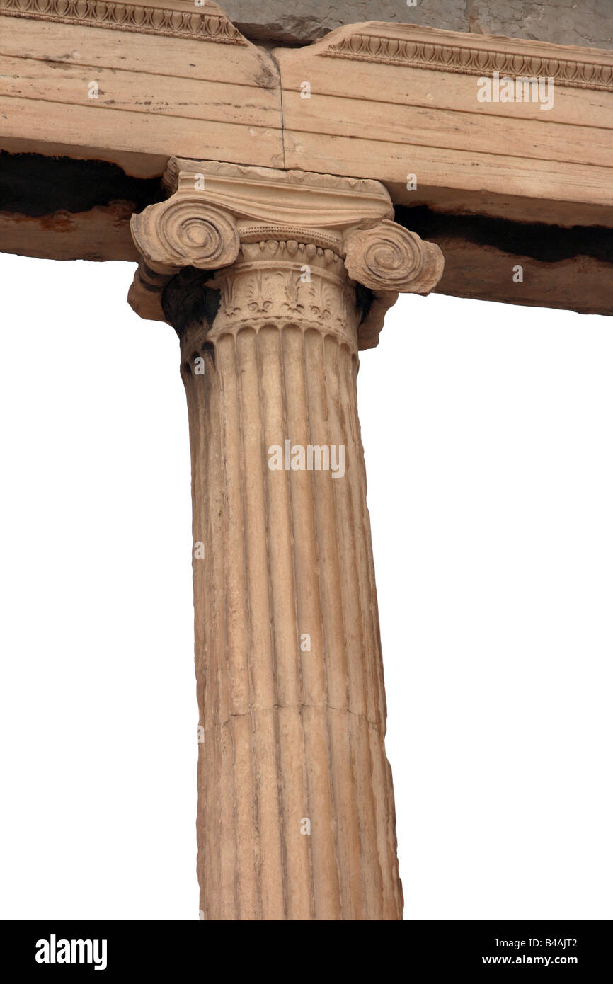 ancient pillar isolated detail from acropolis athens greece Stock Photo
