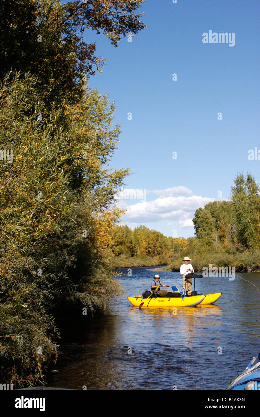 Drift fishing on the Gunnison River Colorado,USA Stock Photo