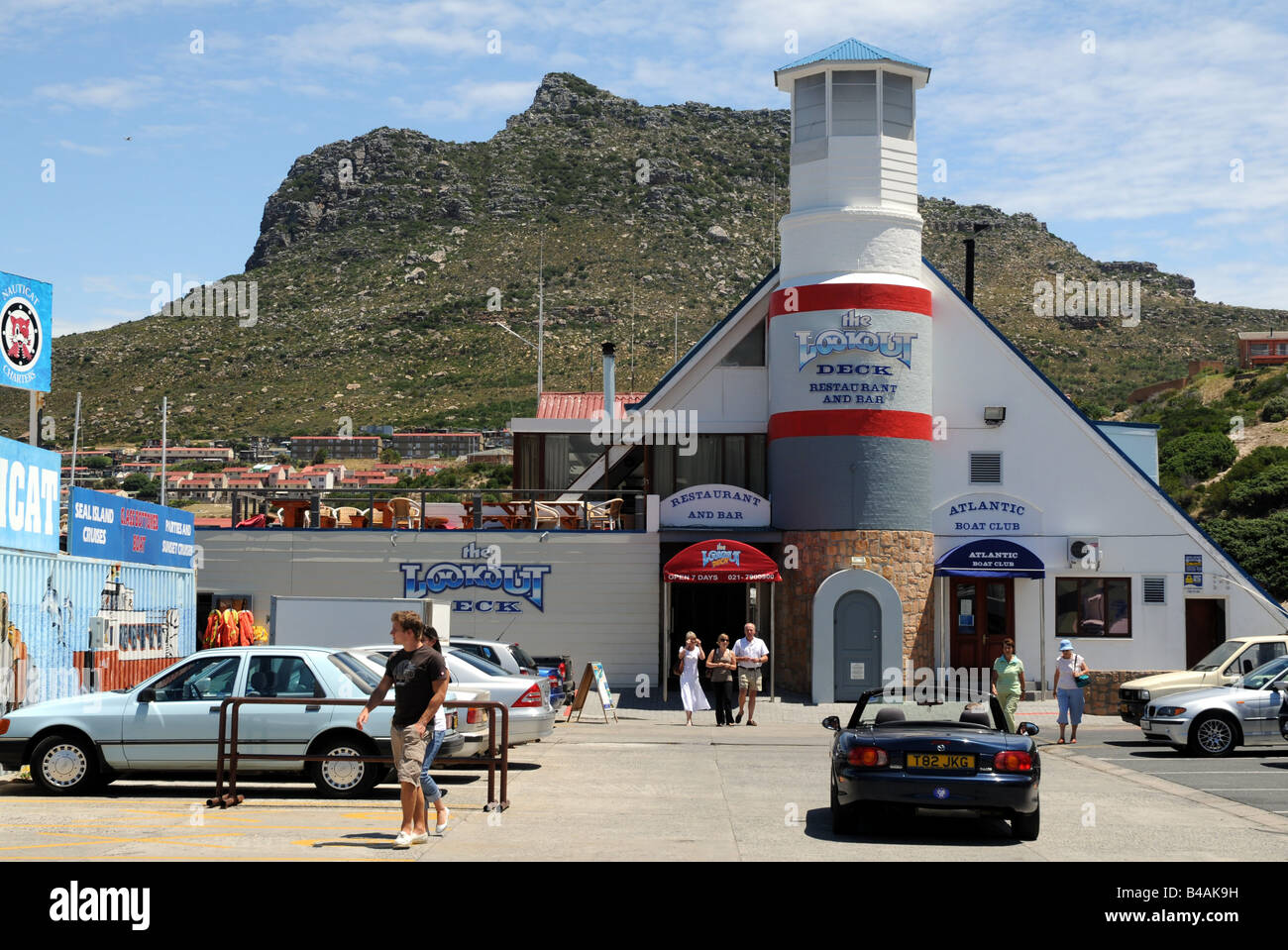 geography / travel, South Africa, Hout Bay, gastronomy, Lookout Deck  Restaurant and Bar, harbour, exterior view,  Additional-Rights-Clearance-Info-Not-Available Stock Photo - Alamy