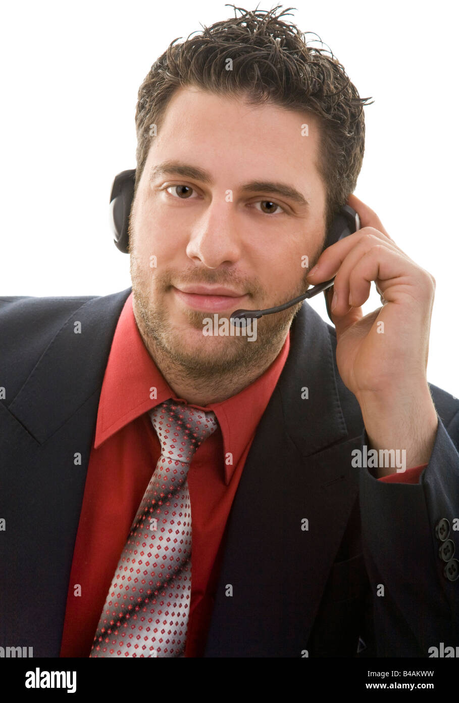 man with headset Stock Photo Alamy