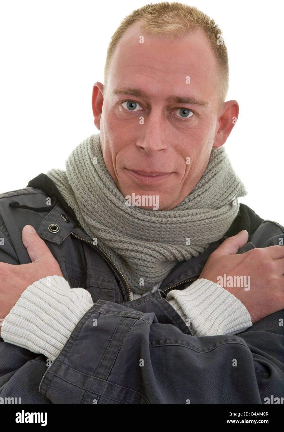 man with scarf Stock Photo