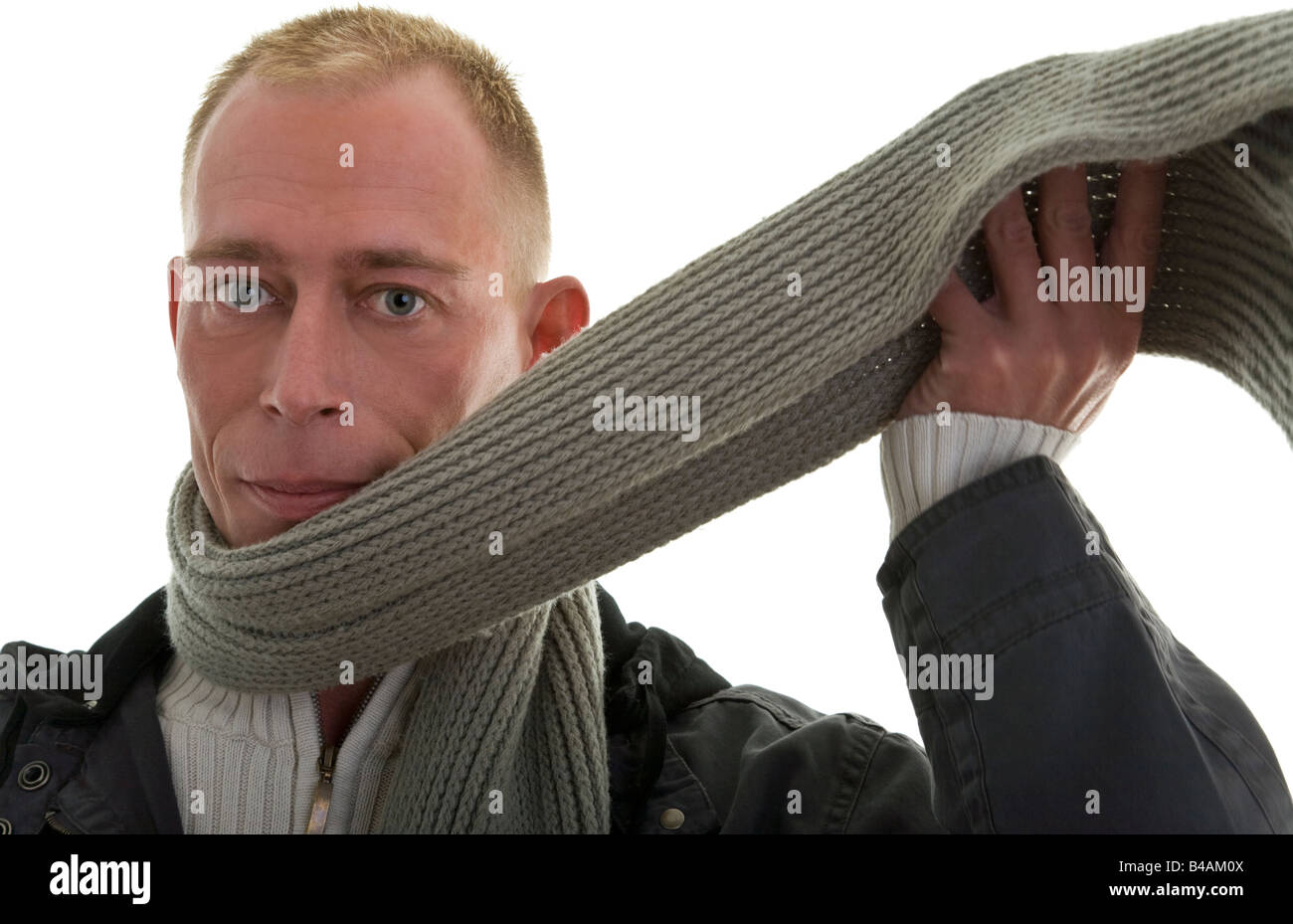 man with scarf Stock Photo