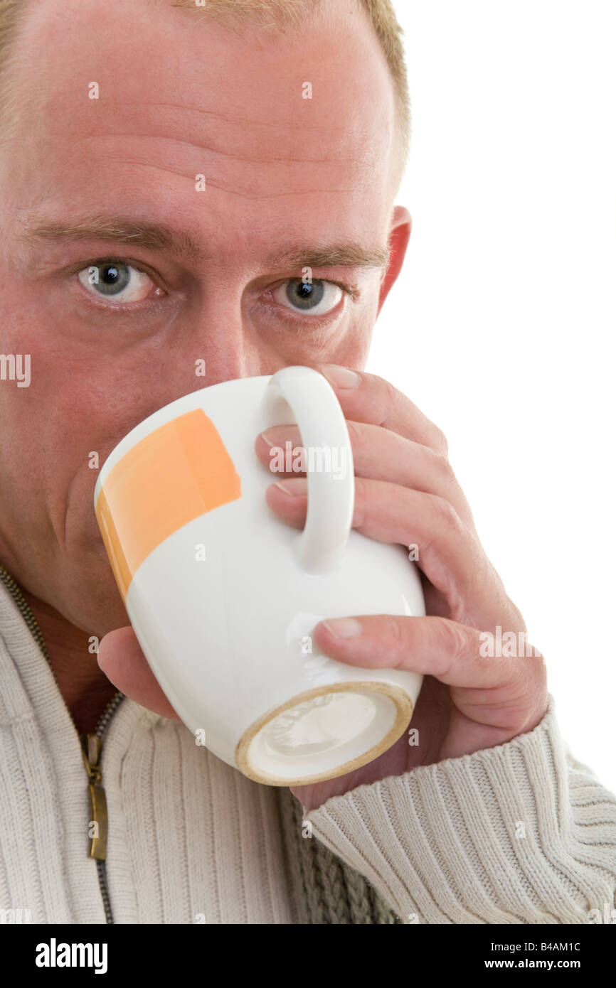 man with cup Stock Photo
