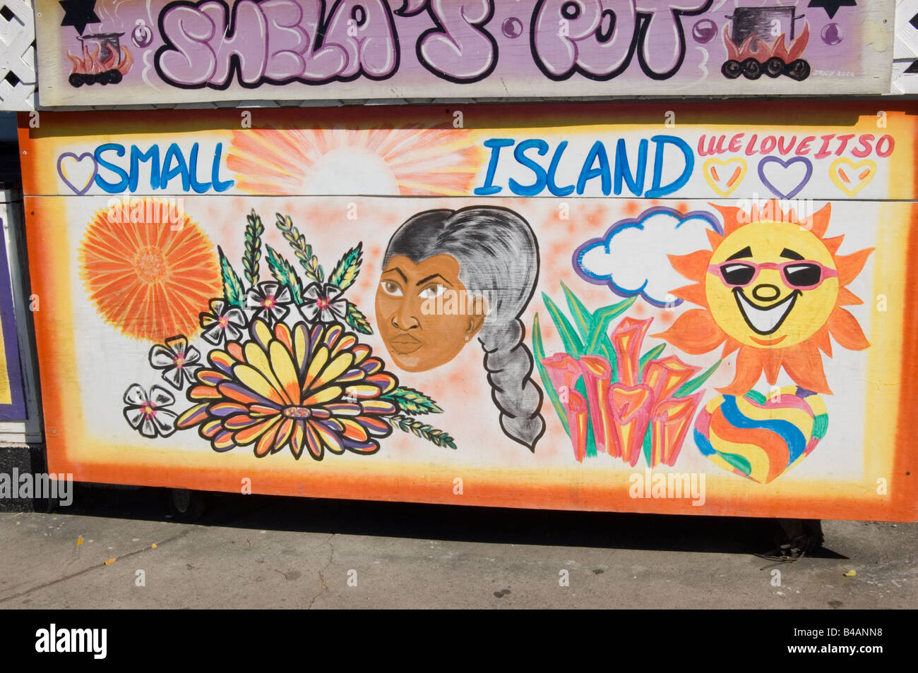 Food vendor's stall decoration Stock Photo - Alamy