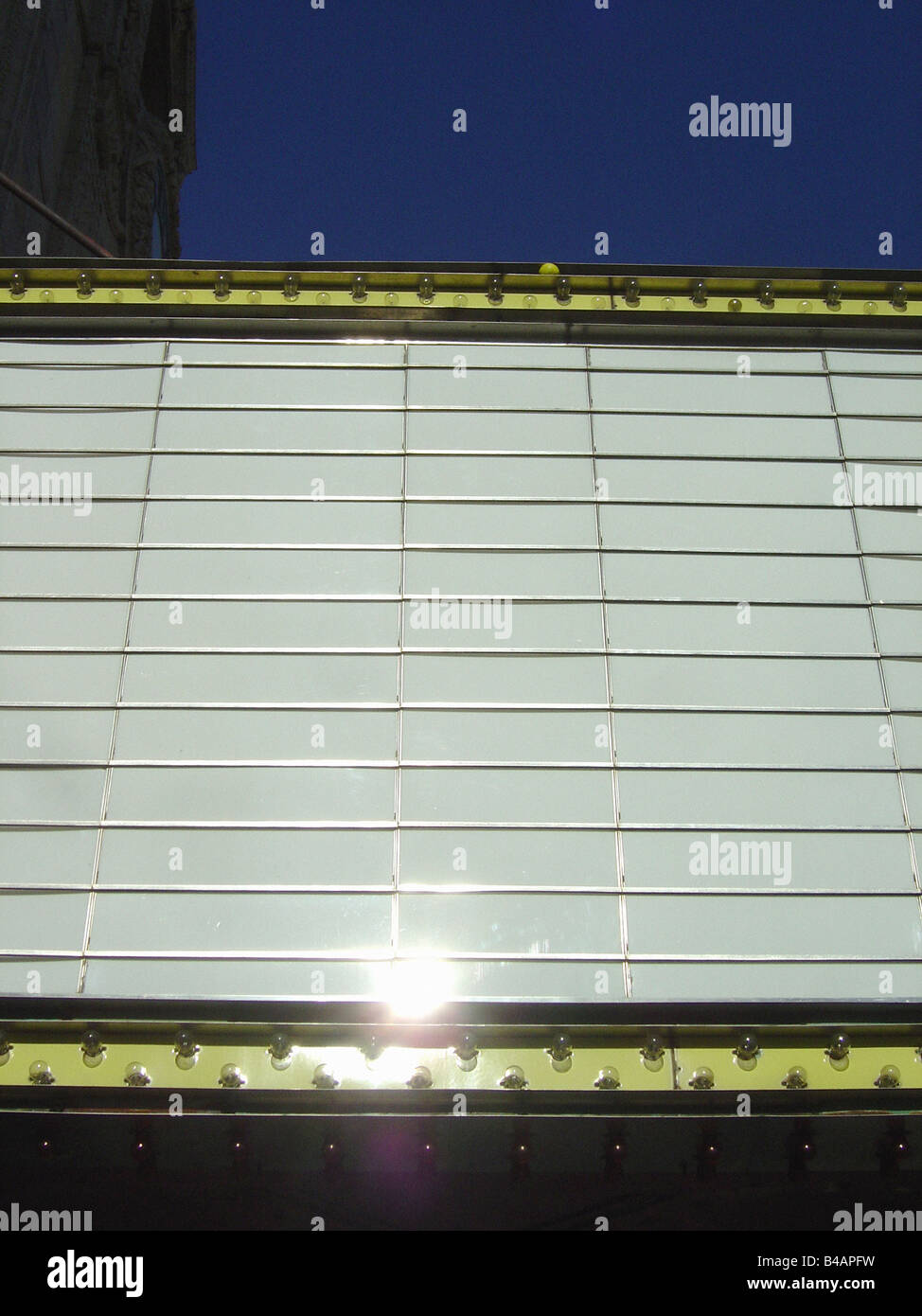 Urban Scene of a Marquis Marquee at a Theater Theatre Viewed From Below