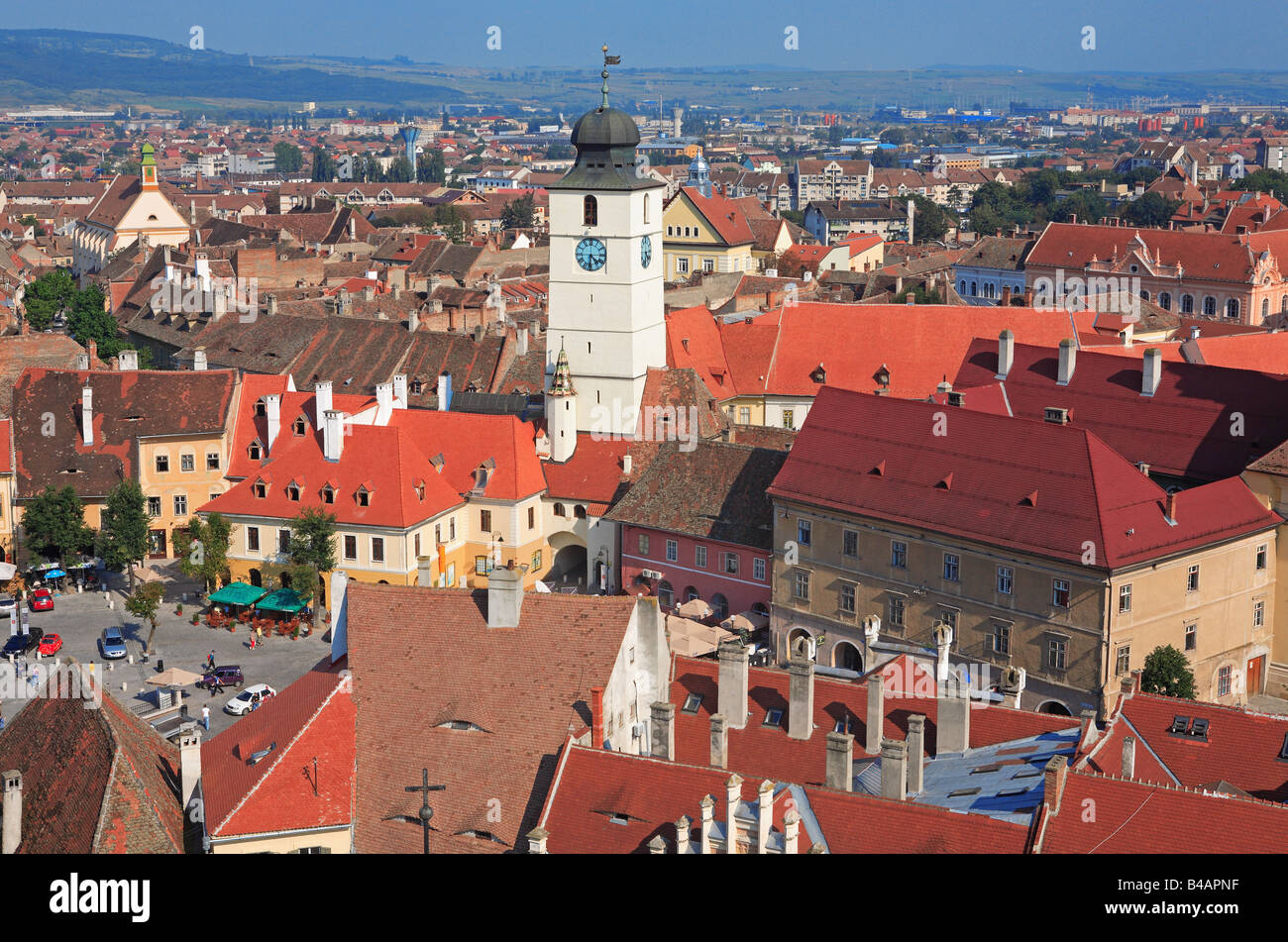 Romania, Transylvania, Sibiu, The Council Tower Stock Photo