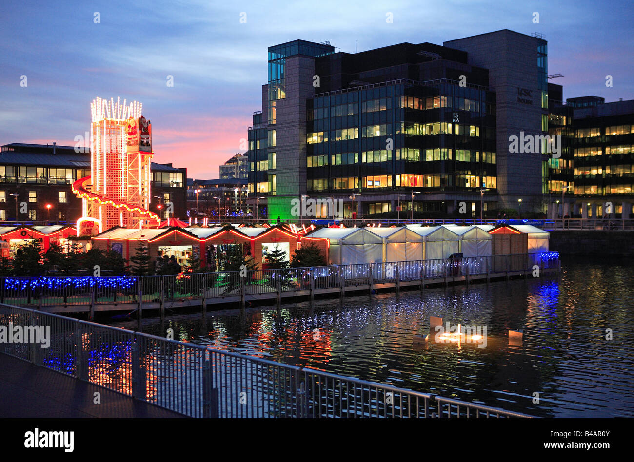 Dublin, Christmas Market, Dock Stock Photo Alamy