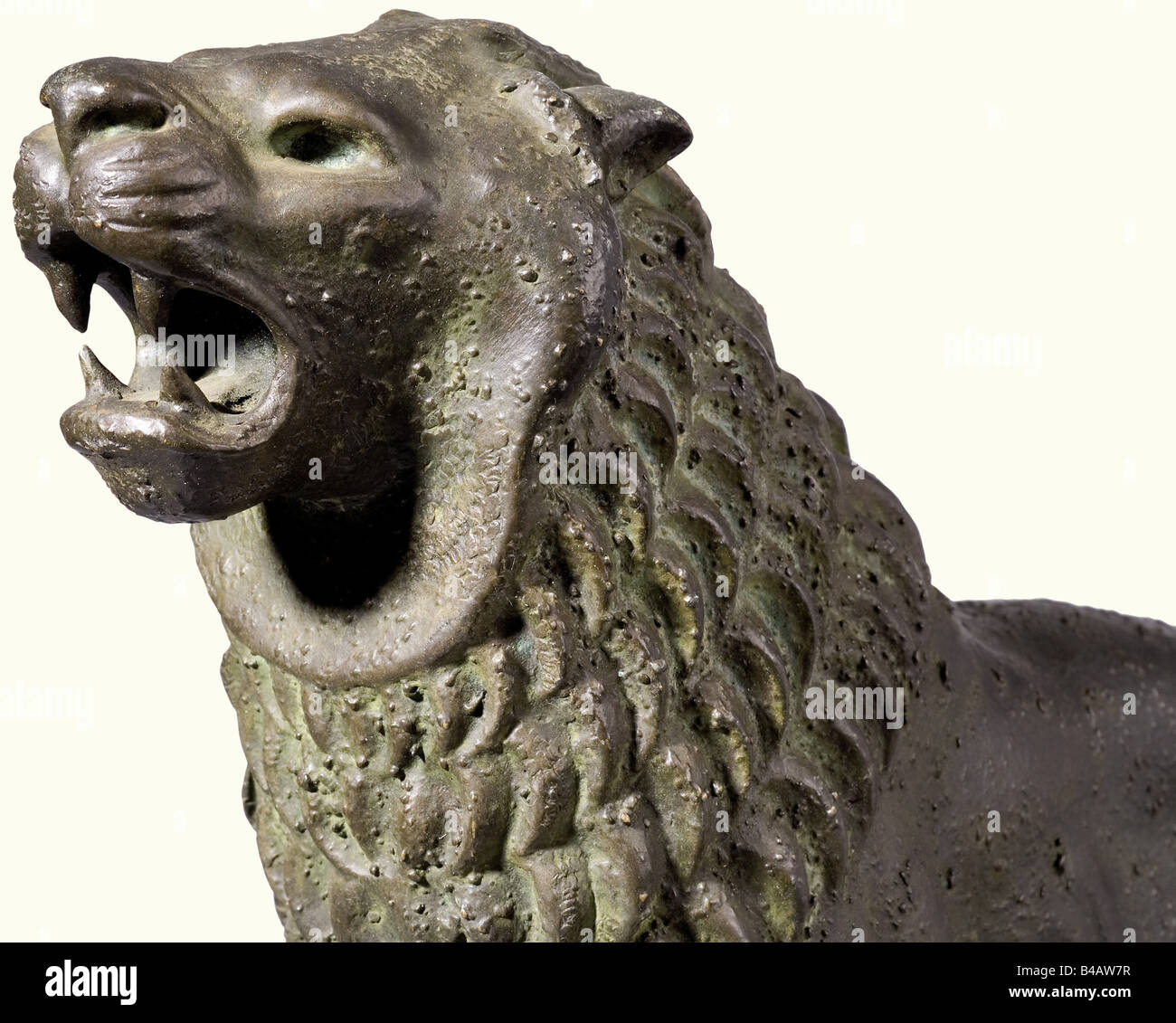 Jacques Benoist-Méchin - Barbary lion, by Arno Breker (1900 - 1991)., Breker created this figure in 1970. Bronze, the underside of the paws signed 'Arno Breker' and 'Guss Schmau'. Height 23 cm, length 34 cm. On black marble base. A present from Breker to Benoist-Méchin. The Barbary lion can be found on a sketch of the 'Monument for the Liberation of Africa', on which Breker began to work in 1970 at the request of King Hassan II of Morocco. It was to be errected at the United Nations Square in Casablanca. Breker received the commission for this project through t, Stock Photo