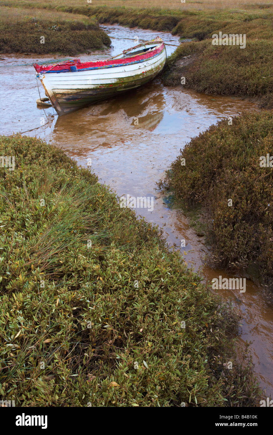 A view of the marshes at Burnham Deepdale on the North Norfolk Coast Stock Photo