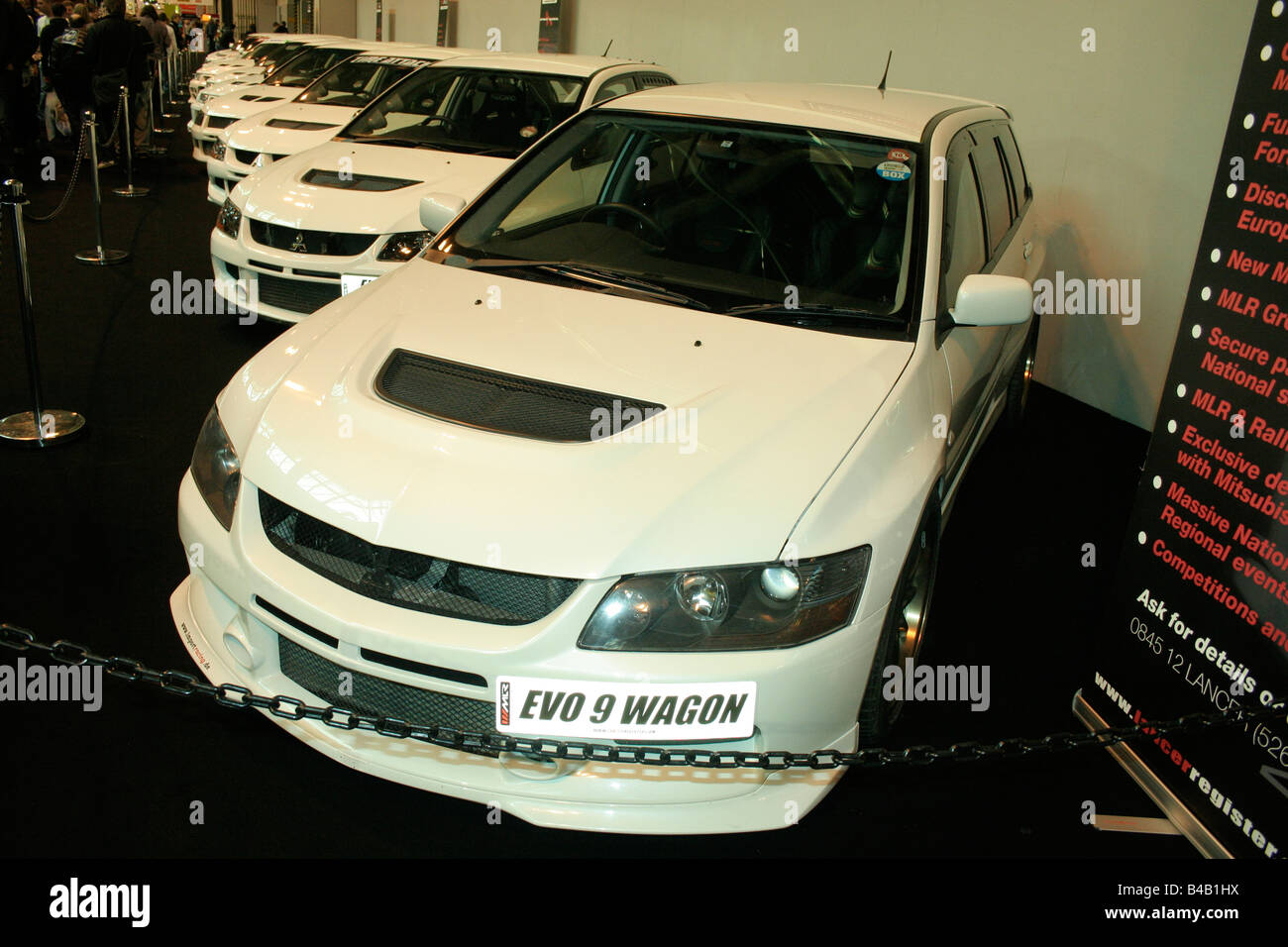 Mitsubishi evo 9 wagon in line up Stock Photo