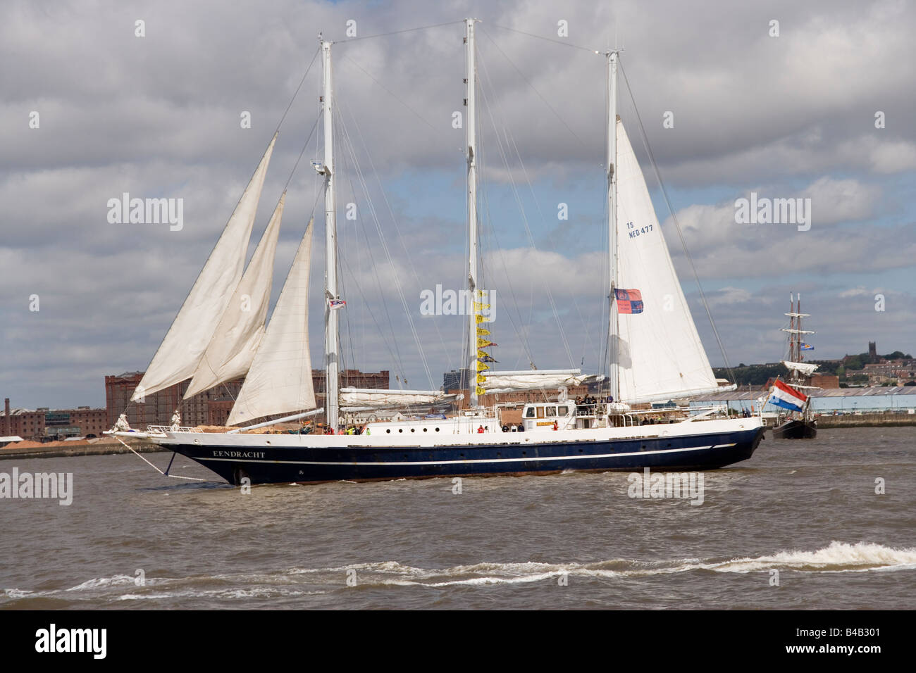 The Dutch sailing ship the Eendracht at the Tall Ships race parade in