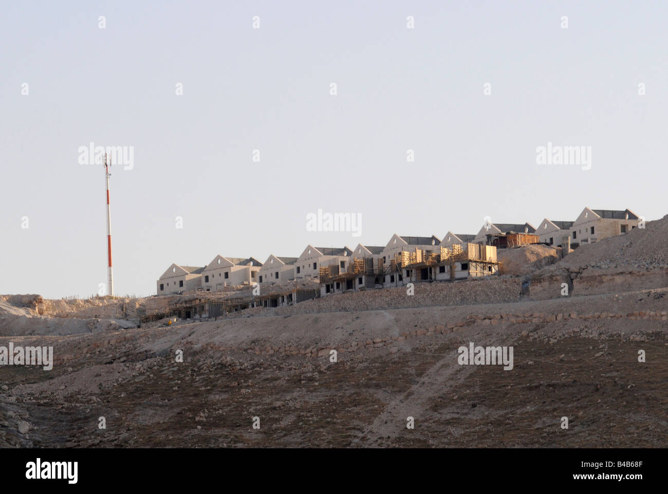 Israeli settlements in construction in the occupied territories between Jerusalem and Jericho, West Bank, Palestine. Stock Photo