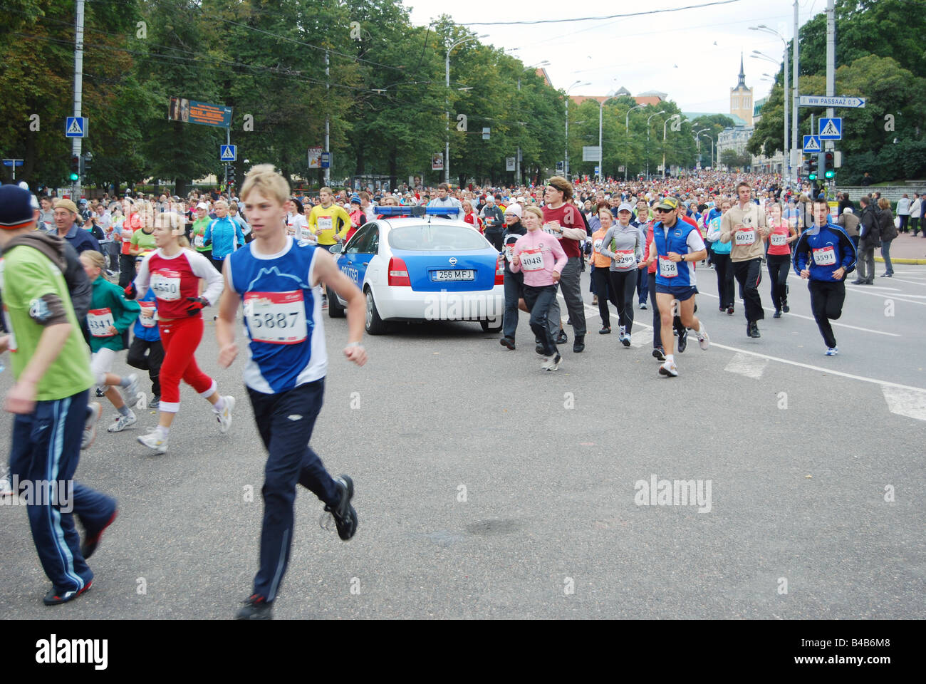 Runners in the Tallinn half marathon Estonia Stock Photo Alamy