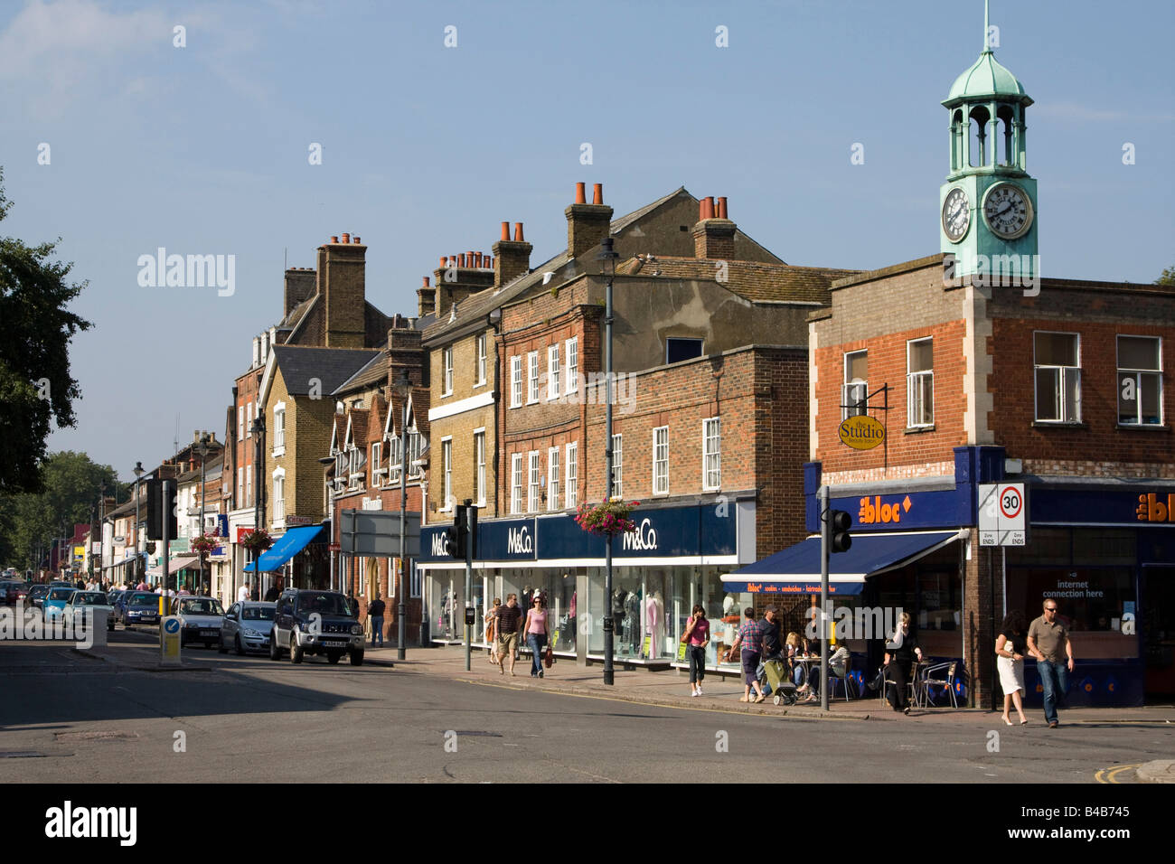 Berkhamsted town centre high street Hertfordshire, England, United